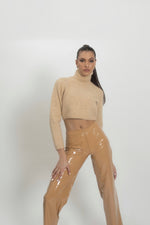 Georgina Cropped Sweater - Nude