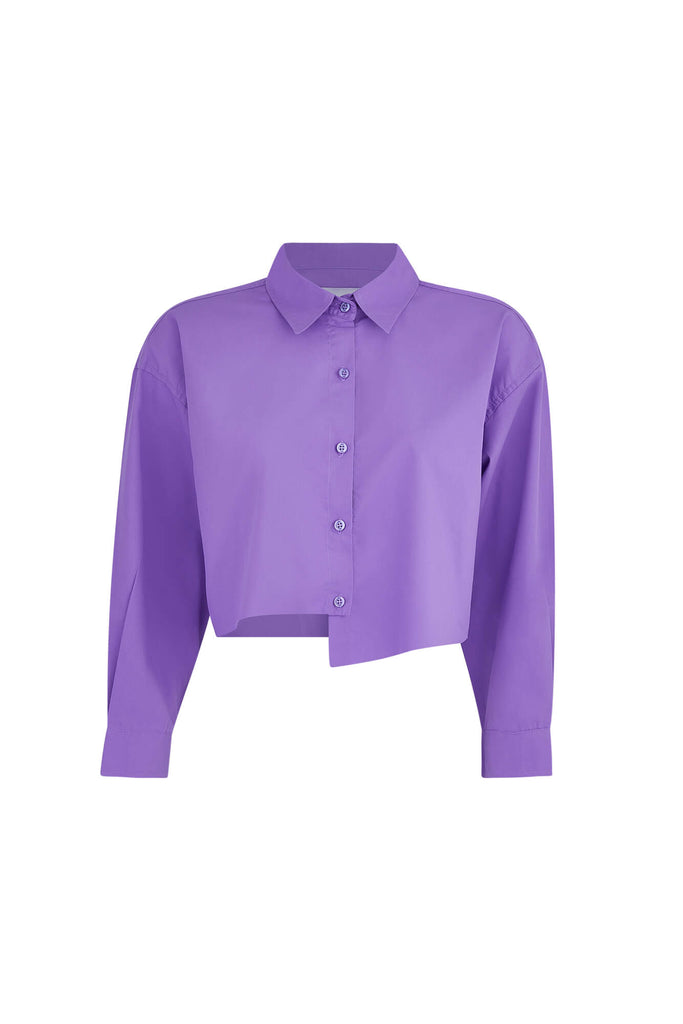Adele Cropped Shirt - Purple