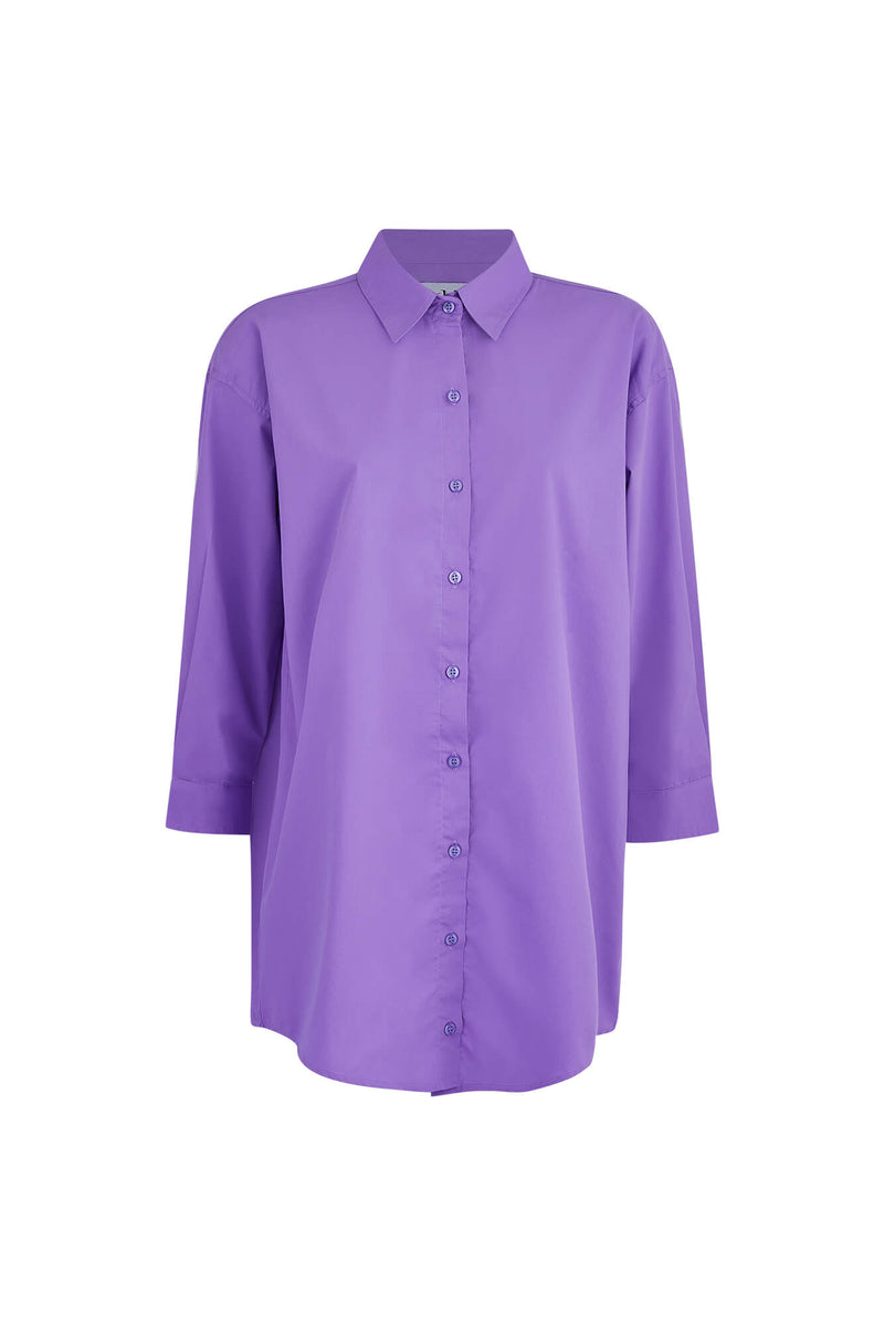 Adele Cropped Shirt - Purple