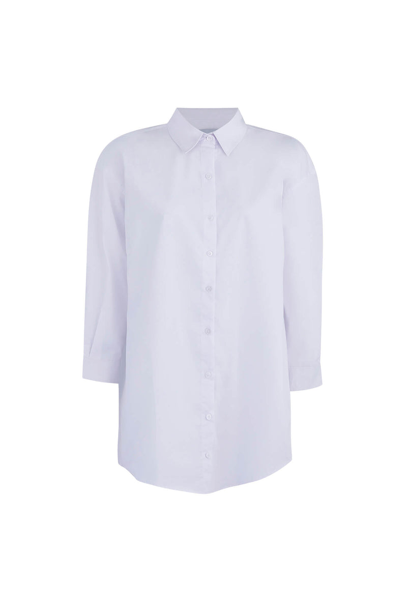 Adele Cropped Shirt - White