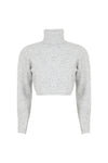 Georgina Cropped Sweater - Silver