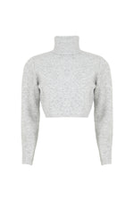 Georgina Cropped Sweater - Silver