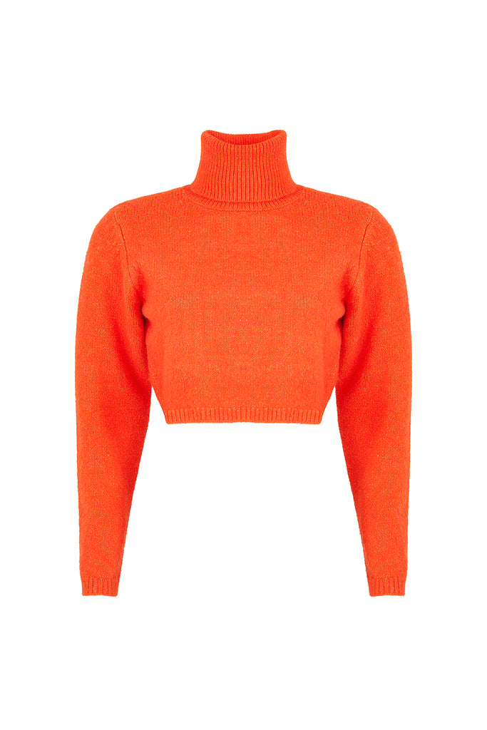 Georgina Cropped Sweater Orange – MARIANDREE GAITAN