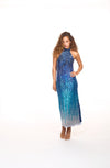 Mercedes Midi Dress - Blue Gradient